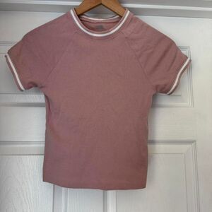 Levi's Women's Cotton Ringer Cropped T-Shirt Mauve SMALL NWT